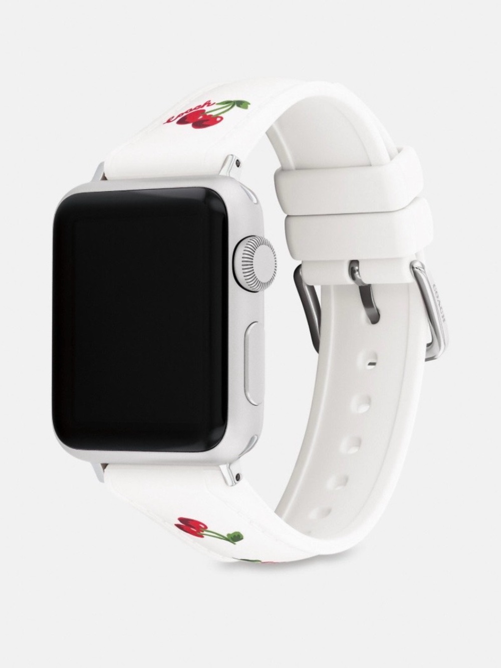 Coach | White Cherry Silicone Apple Watch Band fits 38mm, 40mm, & 41mm